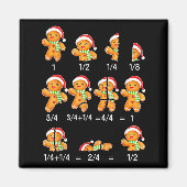 Gingerbread Cookie Santa Hat Fraction Math Teacher Magnet (Vorne)
