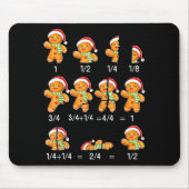 Gingerbread Cookie Santa Hat Fraction Math Teacher Mousepad (Vorne)