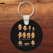 Gingerbread Cookie Santa Hat Fraction Math Teacher Schlüsselanhänger (Vorderseite)