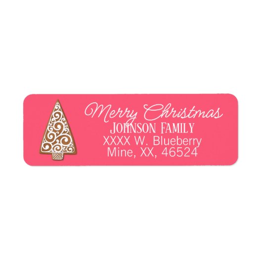 Gingerbread Cookie Weihnachtsbaum-Etikett (Vorne)