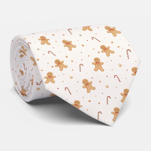 Gingerbread Cookies & Candy Canes Holiday  Krawatte (Gerollt)