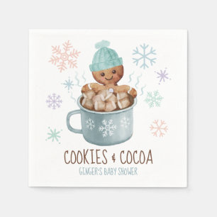 Gingerbread Cookies & Cocoa Boy Baby Shower  Serviette
