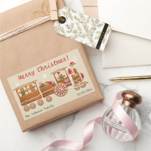 Gingerbread Cookies' Frohe Weihnachtsbahn Cartoon Rechteckiger Aufkleber