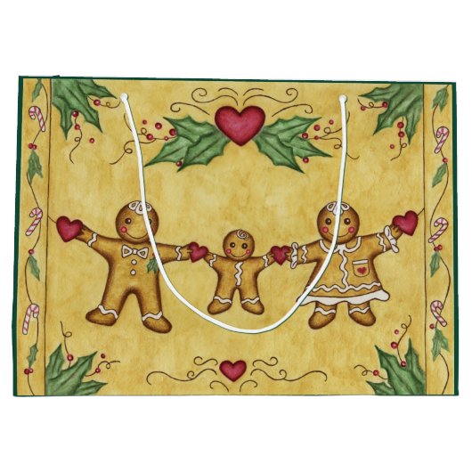 Gingerbread Cookies Gift Bag Große Geschenktüte (Rückseite)