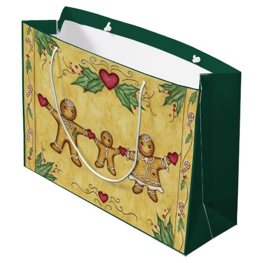 Gingerbread Cookies Gift Bag Große Geschenktüte (Rückseite Schrägansicht)
