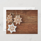 Gingerbread Cookies Hanging Over Feiertagspostkarte (Vorne/Hinten)