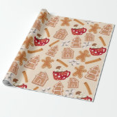Gingerbread Cookies & Hot Chocolate Wrapping Paper Geschenkpapier (Ungerollt)
