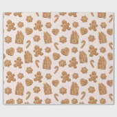 Gingerbread Cookies Pattern Christmas Holiday Geschenkpapier (Flach)