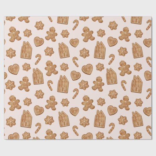 Gingerbread Cookies Pattern Christmas Holiday Geschenkpapier (Flach)