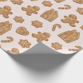 Gingerbread Cookies Pattern Christmas Holiday Geschenkpapier (Ecke)