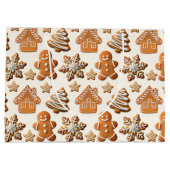 Gingerbread Cookies Pattern Große Geschenktüte (Rückseite)