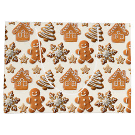 Gingerbread Cookies Pattern Große Geschenktüte