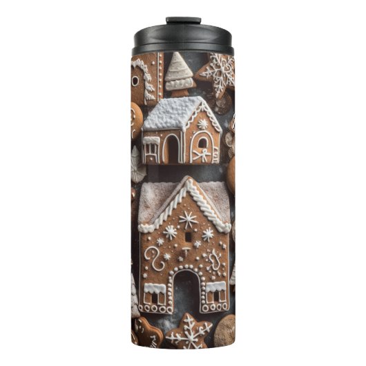 Gingerbread Cookies Pattern Thermosbecher (Vorderseite)