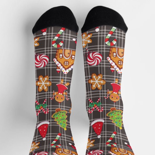 Gingerbread Cookies Socks Christmas Print Socks Socken (Oben)
