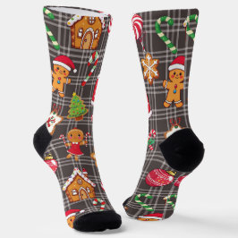 Gingerbread Cookies Socks Christmas Print Socks Socken