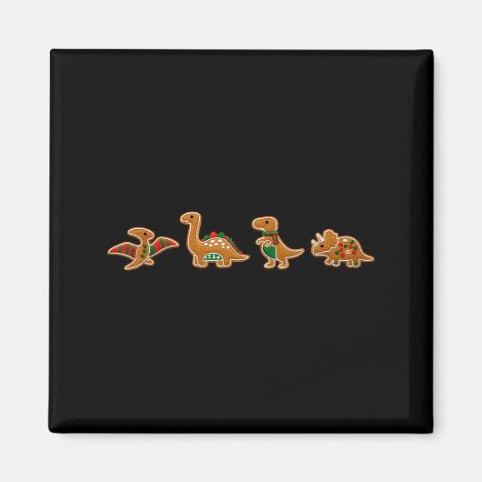 Gingerbread Costume Dinosaur Christmas Cookie Baki Magnet (Vorne)