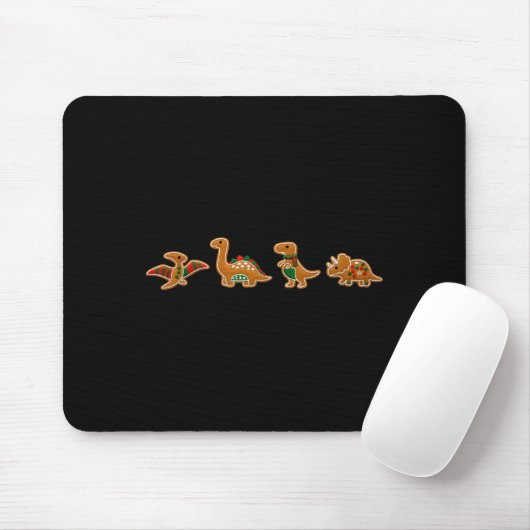 Gingerbread Costume Dinosaur Christmas Cookie Baki Mousepad (Mit Mouse)