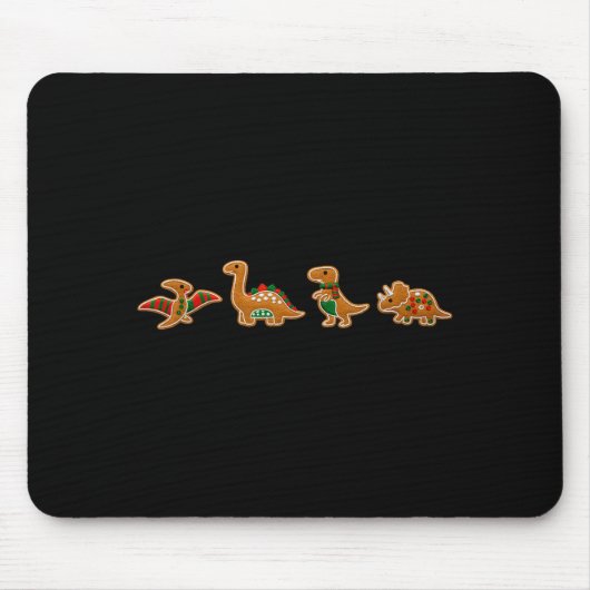Gingerbread Costume Dinosaur Christmas Cookie Baki Mousepad (Vorne)