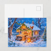 Gingerbread Cottage in the Snow Postkarte (Vorne/Hinten)