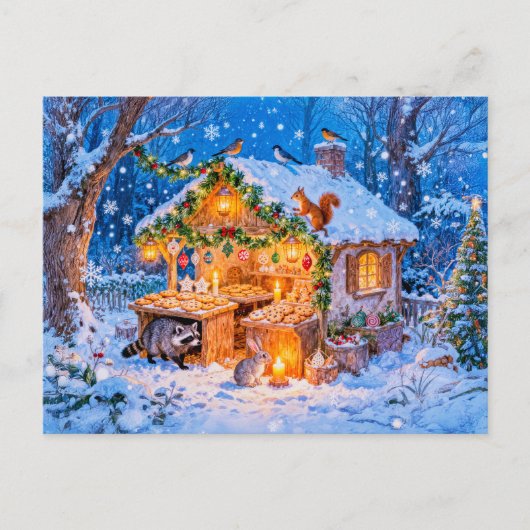 Gingerbread Cottage in the Snow Postkarte (Vorderseite)