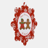 Gingerbread Couple Ornament Weihnachtskarte Karte (Rechts)