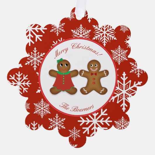 Gingerbread Couple Ornament Weihnachtskarte Karte (Vorderseite)