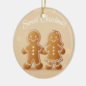 Gingerbread Couple Sweet Christmas Baking Lover Keramik Ornament (Links)