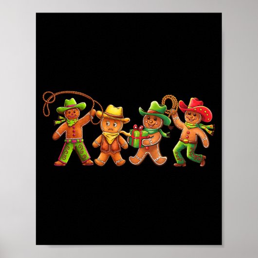 Gingerbread Cowboy Christmas Cookie Baker Western  Poster (Vorne)
