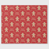 Gingerbread Cutout Frohen Festtage Geschenkpapier (Flach)