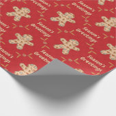 Gingerbread Cutout Frohen Festtage Geschenkpapier (Ecke)