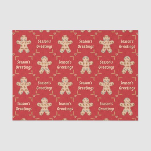 Gingerbread Cutout Frohen Festtage Seidenpapier (Vorderseite)