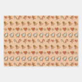 Gingerbread Cutout Jahreszeit Grüße Polka Dots Geschenkpapier Set (Vorderseite)