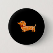 Gingerbread Dachshund Christmas Cute Weiner Dog  Button (Vorderseite)