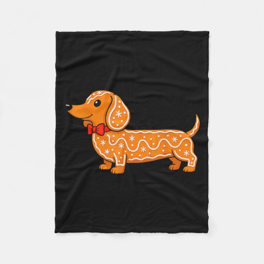 Gingerbread Dachshund Christmas Cute Weiner Dog Fleecedecke (Vorderseite)