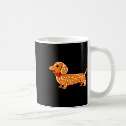 Gingerbread Dachshund Christmas Cute Weiner Dog Kaffeetasse (Rechts)