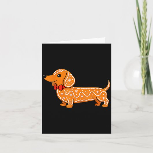 Gingerbread Dachshund Christmas Cute Weiner Dog Karte (Vorderseite)
