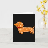 Gingerbread Dachshund Christmas Cute Weiner Dog Karte (Gelbe Blume)