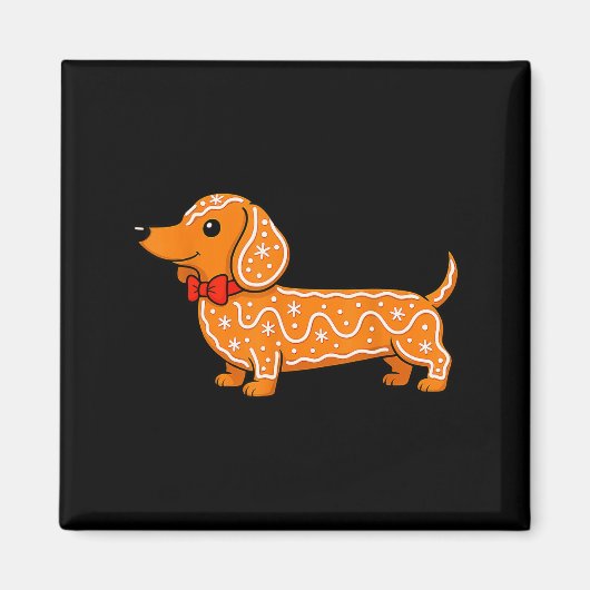 Gingerbread Dachshund Christmas Cute Weiner Dog  Magnet (Vorne)
