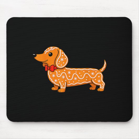 Gingerbread Dachshund Christmas Cute Weiner Dog Mousepad (Vorne)
