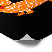 Gingerbread Dachshund Christmas Cute Weiner Dog  Poster (Ecke)