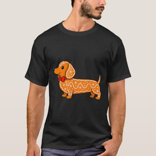 Gingerbread Dachshund Christmas Cute Weiner Dog  T-Shirt (Vorderseite)