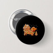 Gingerbread Dachshund Christmas Tree House Cookie Button (Vorne & Hinten)