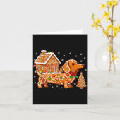 Gingerbread Dachshund Christmas Tree House Cookie Karte (Gelbe Blume)