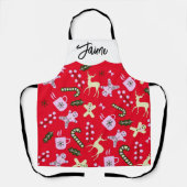 Gingerbread Deer Candycane Grüne Weihnachten Schürze (Vorderseite)