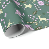 Gingerbread Deer Candycane Leckereien Weihnachten Geschenkpapier (Rolleneckpunkt)