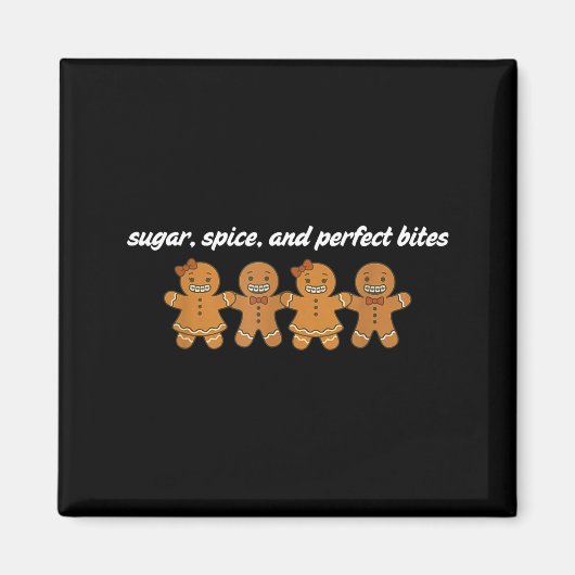 Gingerbread Dental Christmas Ortho Squad Orthodont Magnet (Vorne)