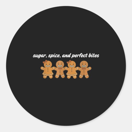 Gingerbread Dental Christmas Ortho Squad Orthodont Runder Aufkleber (Vorderseite)