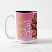 Gingerbread Diva Funny Urban Pink Weihnachten Zweifarbige Tasse (Links)