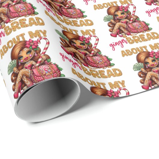 Gingerbread Diva Funny Urban Weihnachten Geschenkpapier (Rolleneckpunkt)