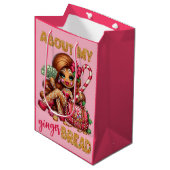 Gingerbread Diva Funny Urban Weihnachten Mittlere Geschenktüte (Vorderseite Schrägansicht)